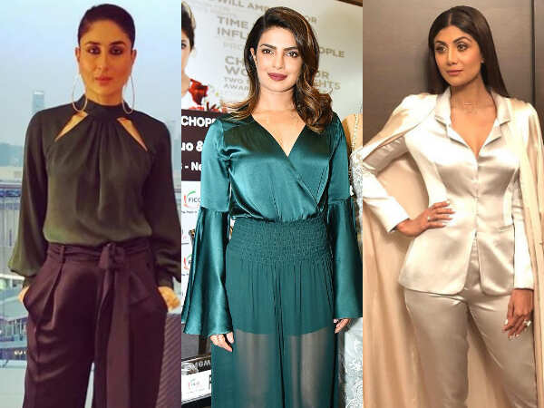Kareena, Priyanka, Shilpa among others are obsessing over their satin dresses!