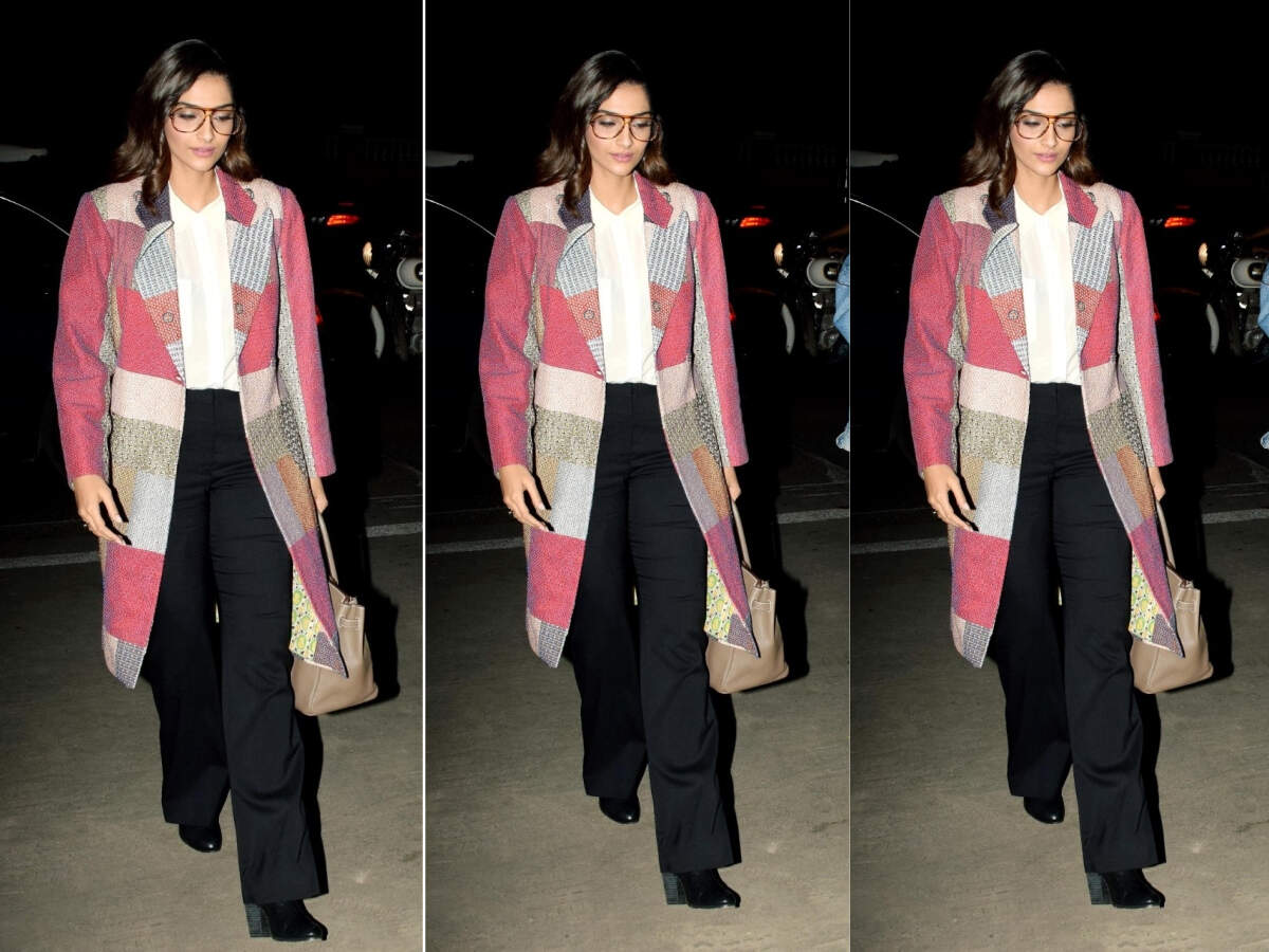 Sonam K Ahuja's patchwork jacket is a winter style staple! Sonam K Ahuja's patchwork jacket is a winter style staple!